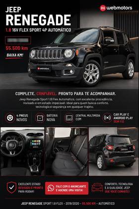 JEEP RENEGADE 1.8 16V FLEX SPORT 4P AUTOMÁTICO JEEP RENEGADE 1.8 16V FLEX SPORT 4P AUTOMÁTICO